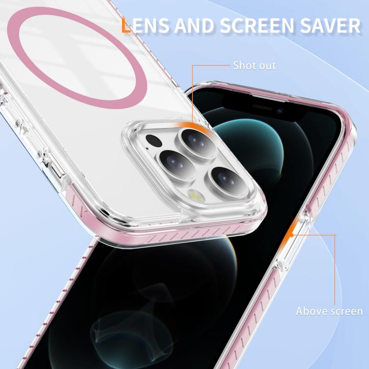 For iPhone 12 Pro Max Crystal Shield Clear Magnetic Acrylic Hybrid TPU Phone Case