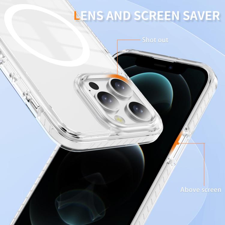 For iPhone 12 Pro Max Crystal Shield Clear Magnetic Acrylic Hybrid TPU Phone Case