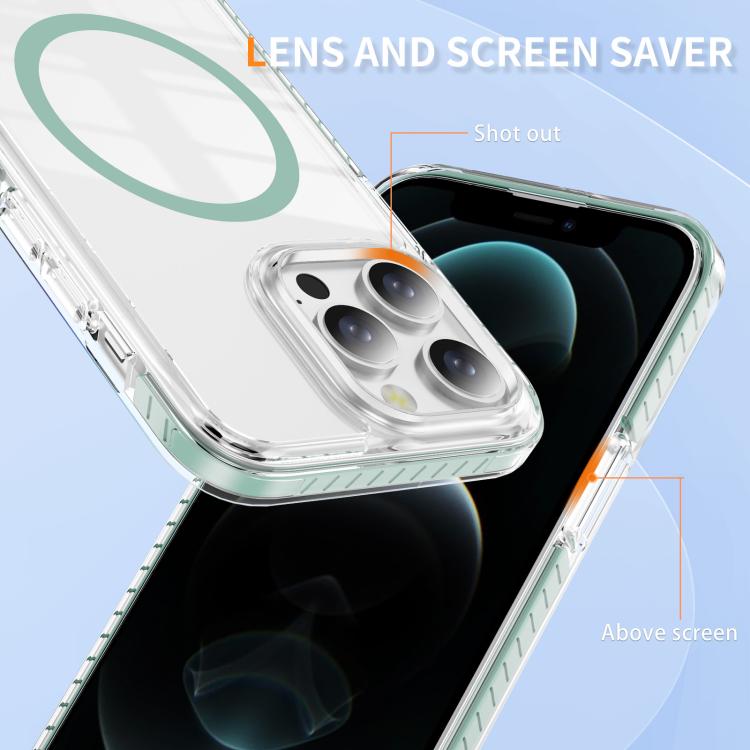 For iPhone 12 Pro Max Crystal Shield Clear Magnetic Acrylic Hybrid TPU Phone Case