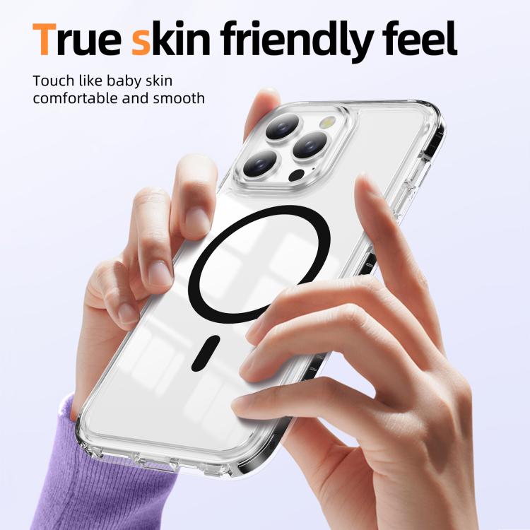 For iPhone 12 Pro Max Crystal Shield Clear Magnetic Acrylic Hybrid TPU Phone Case