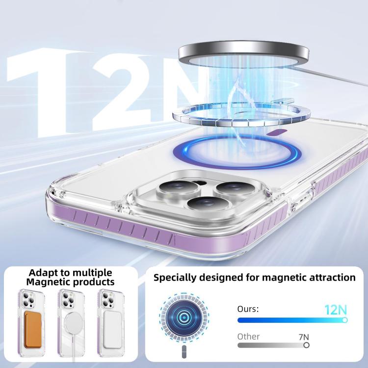 For iPhone 12 Pro Max Crystal Shield Clear Magnetic Acrylic Hybrid TPU Phone Case