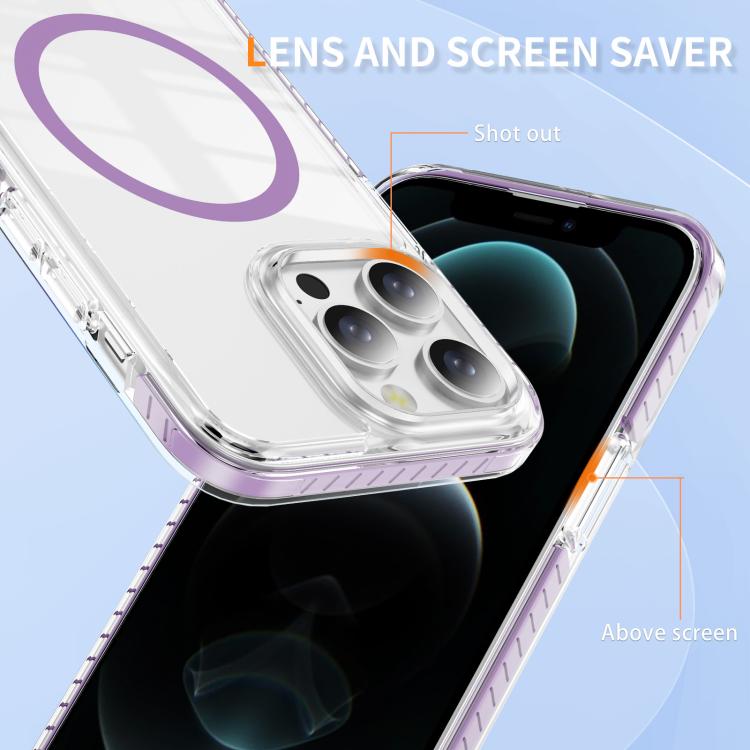 For iPhone 12 Pro Max Crystal Shield Clear Magnetic Acrylic Hybrid TPU Phone Case