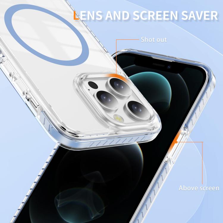 For iPhone 12 Pro Max Crystal Shield Clear Magnetic Acrylic Hybrid TPU Phone Case