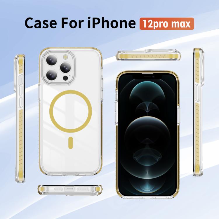 For iPhone 12 Pro Max Crystal Shield Clear Magnetic Acrylic Hybrid TPU Phone Case