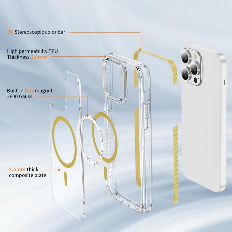 For iPhone 12 Pro Max Crystal Shield Clear Magnetic Acrylic Hybrid TPU Phone Case