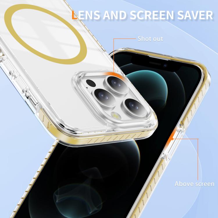 For iPhone 12 Pro Max Crystal Shield Clear Magnetic Acrylic Hybrid TPU Phone Case