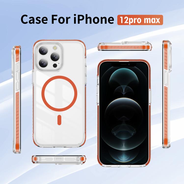 For iPhone 12 Pro Max Crystal Shield Clear Magnetic Acrylic Hybrid TPU Phone Case