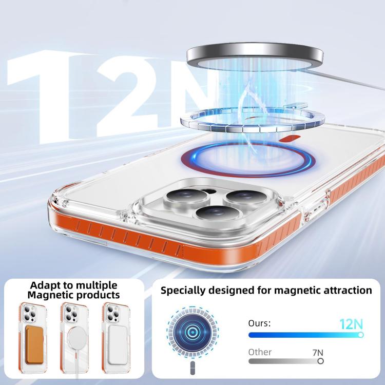 For iPhone 12 Pro Max Crystal Shield Clear Magnetic Acrylic Hybrid TPU Phone Case