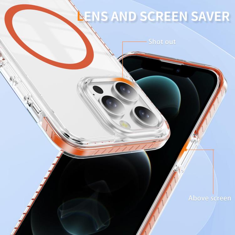 For iPhone 12 Pro Max Crystal Shield Clear Magnetic Acrylic Hybrid TPU Phone Case