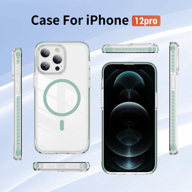 For iPhone 12 / 12 Pro Crystal Shield Clear Magnetic Acrylic Hybrid TPU Phone Case