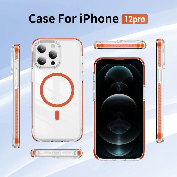 For iPhone 12 / 12 Pro Crystal Shield Clear Magnetic Acrylic Hybrid TPU Phone Case