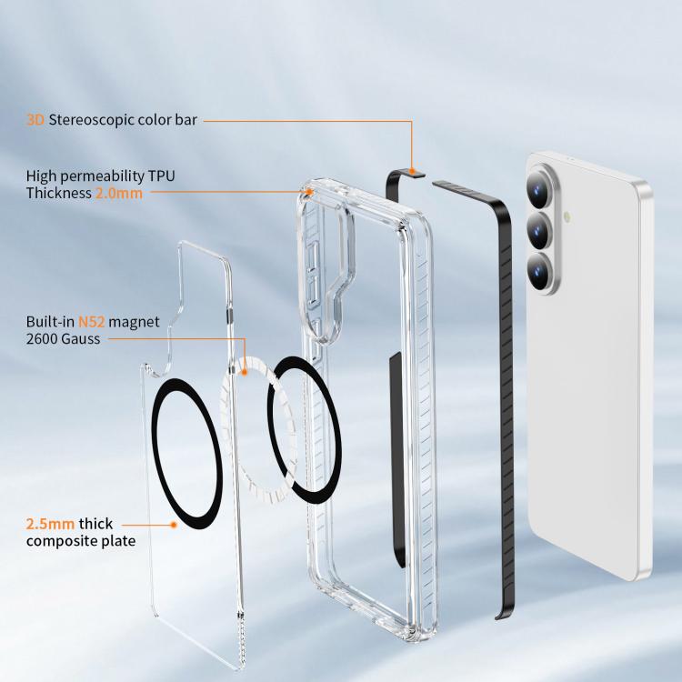 For Samsung Galaxy S26 5G Crystal Shield Clear Magnetic Acrylic Hybrid TPU Phone Case