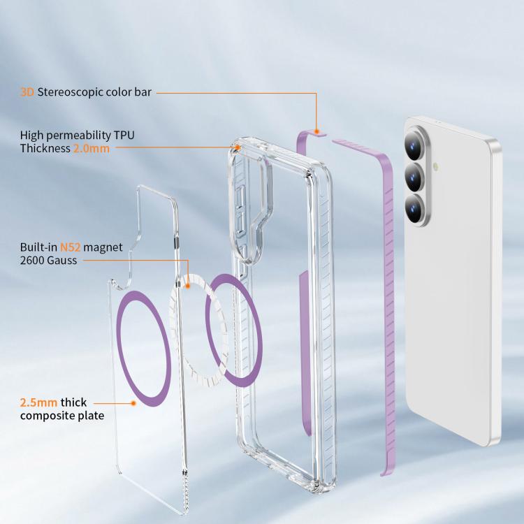 For Samsung Galaxy S26 5G Crystal Shield Clear Magnetic Acrylic Hybrid TPU Phone Case