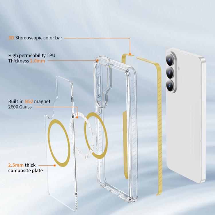 For Samsung Galaxy S26 5G Crystal Shield Clear Magnetic Acrylic Hybrid TPU Phone Case