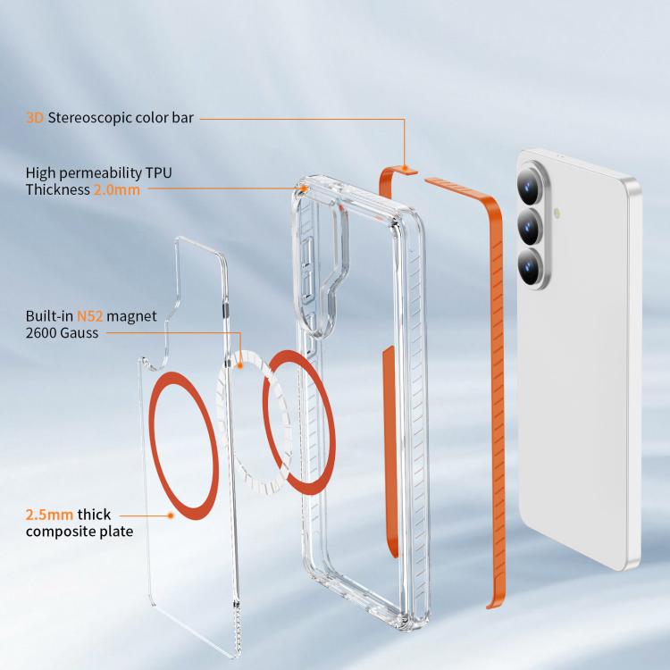 For Samsung Galaxy S26 5G Crystal Shield Clear Magnetic Acrylic Hybrid TPU Phone Case
