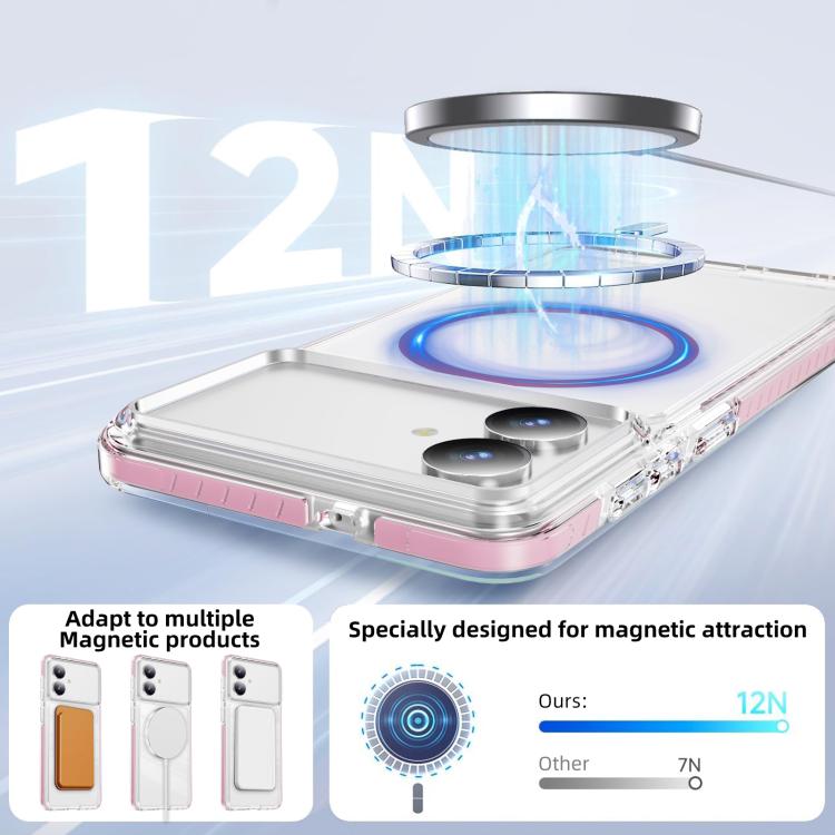 For Samsung Galaxy S26 Edge 5G Crystal Shield Clear Magnetic Acrylic Hybrid TPU Phone Case