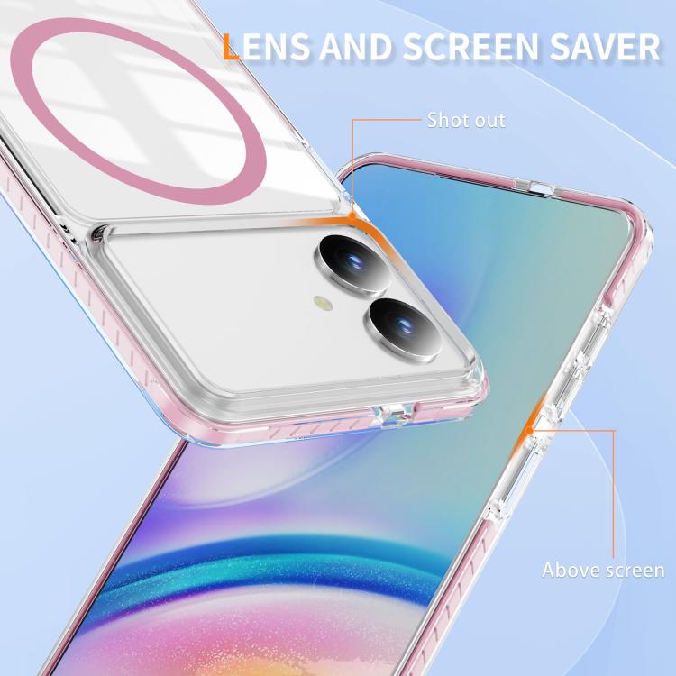 For Samsung Galaxy S26 Edge 5G Crystal Shield Clear Magnetic Acrylic Hybrid TPU Phone Case