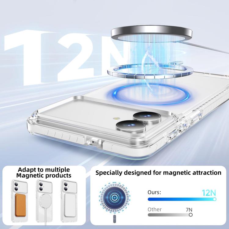 For Samsung Galaxy S26 Edge 5G Crystal Shield Clear Magnetic Acrylic Hybrid TPU Phone Case