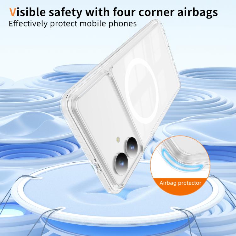 For Samsung Galaxy S26 Edge 5G Crystal Shield Clear Magnetic Acrylic Hybrid TPU Phone Case