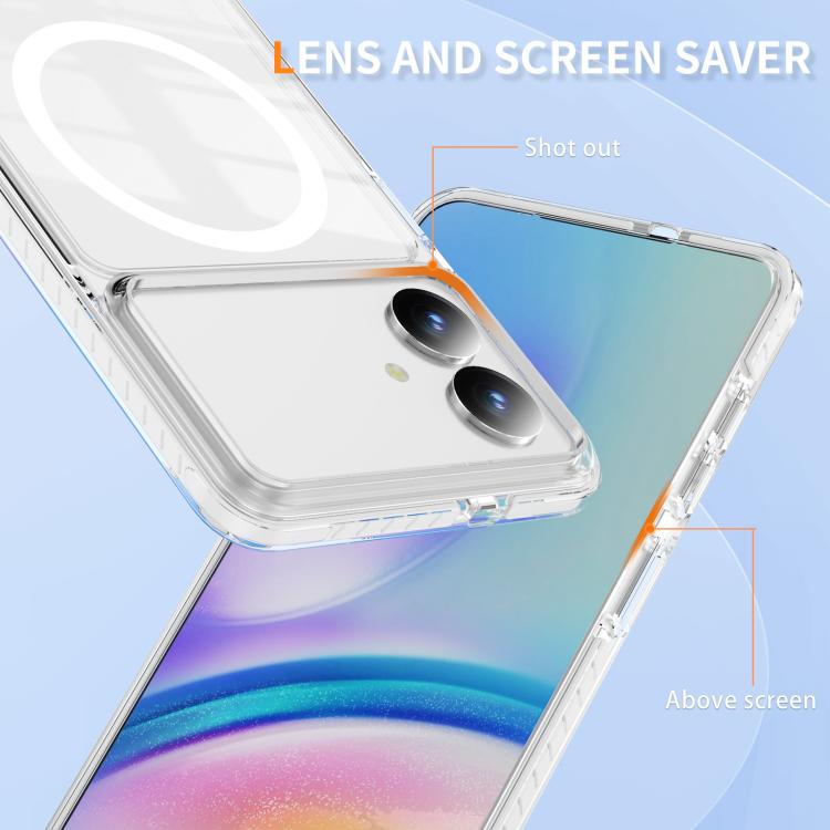 For Samsung Galaxy S26 Edge 5G Crystal Shield Clear Magnetic Acrylic Hybrid TPU Phone Case