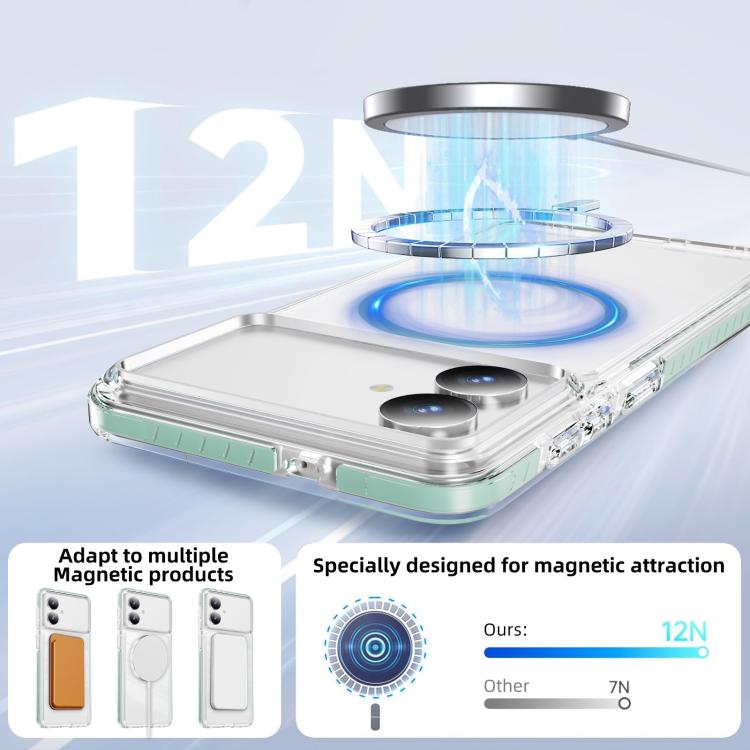 For Samsung Galaxy S26 Edge 5G Crystal Shield Clear Magnetic Acrylic Hybrid TPU Phone Case