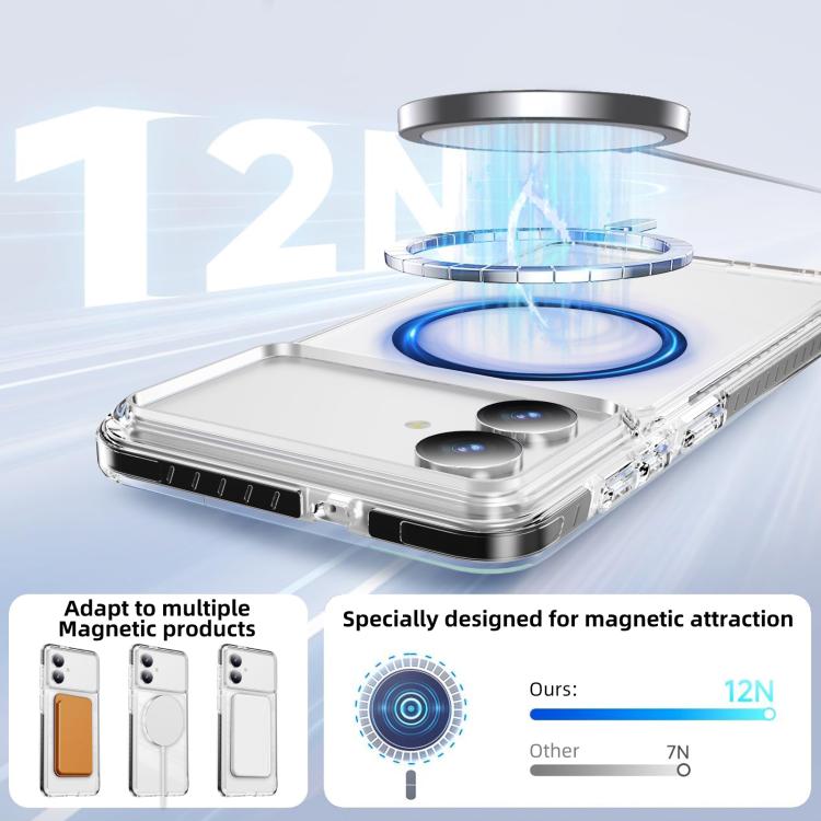 For Samsung Galaxy S26 Edge 5G Crystal Shield Clear Magnetic Acrylic Hybrid TPU Phone Case