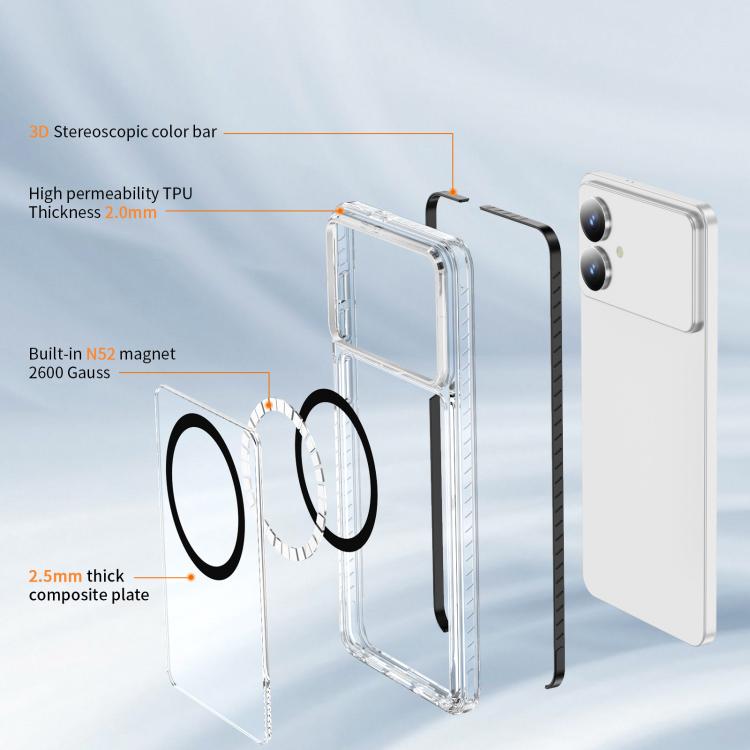 For Samsung Galaxy S26 Edge 5G Crystal Shield Clear Magnetic Acrylic Hybrid TPU Phone Case