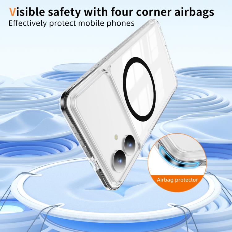 For Samsung Galaxy S26 Edge 5G Crystal Shield Clear Magnetic Acrylic Hybrid TPU Phone Case