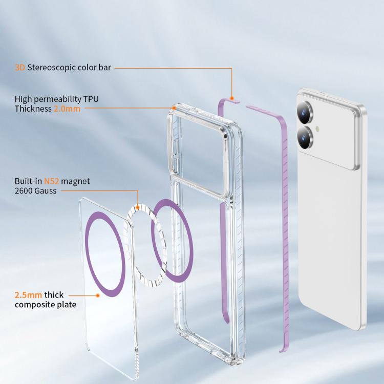 For Samsung Galaxy S26 Edge 5G Crystal Shield Clear Magnetic Acrylic Hybrid TPU Phone Case