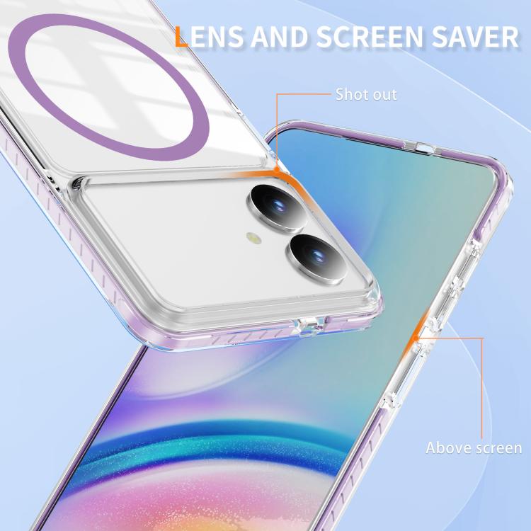 For Samsung Galaxy S26 Edge 5G Crystal Shield Clear Magnetic Acrylic Hybrid TPU Phone Case