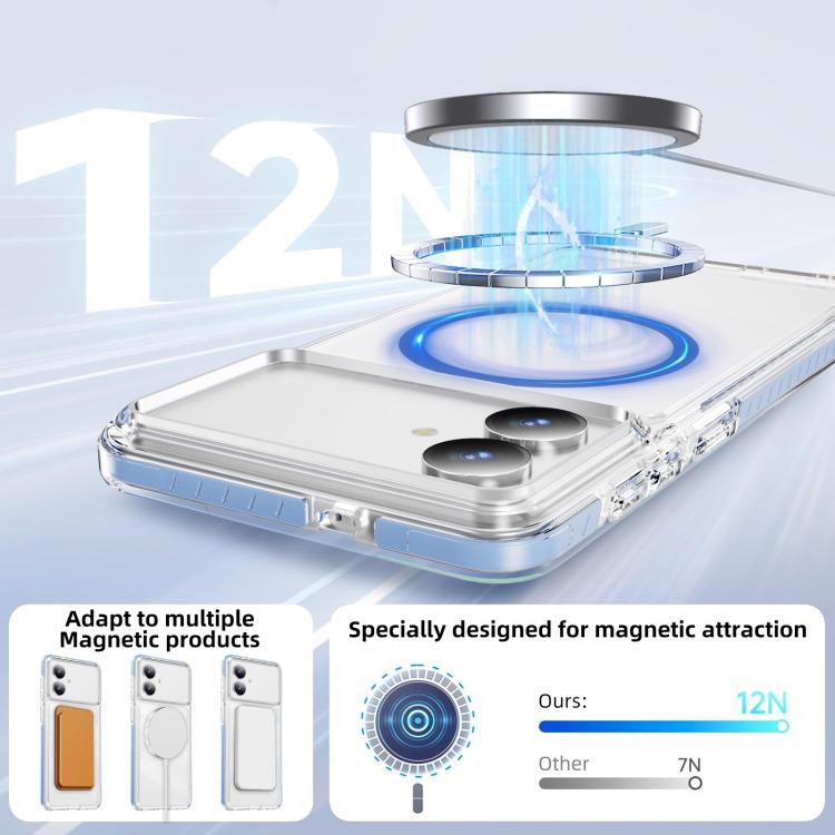 For Samsung Galaxy S26 Edge 5G Crystal Shield Clear Magnetic Acrylic Hybrid TPU Phone Case