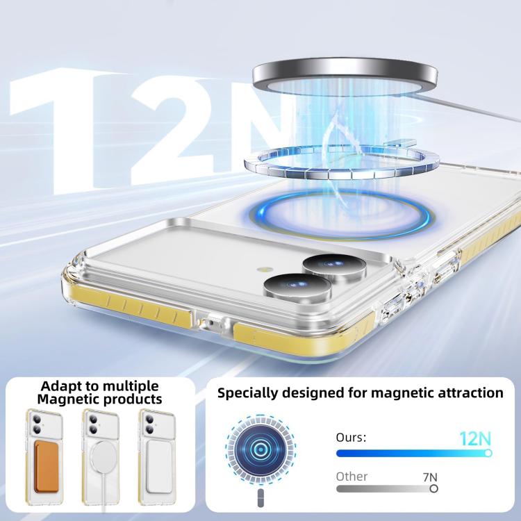 For Samsung Galaxy S26 Edge 5G Crystal Shield Clear Magnetic Acrylic Hybrid TPU Phone Case