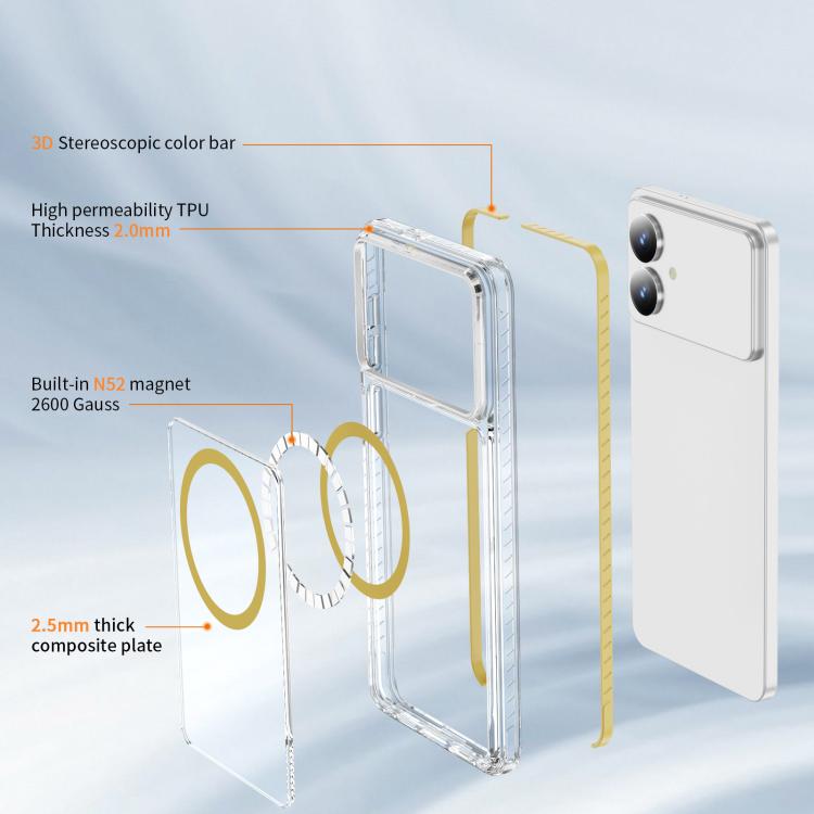 For Samsung Galaxy S26 Edge 5G Crystal Shield Clear Magnetic Acrylic Hybrid TPU Phone Case