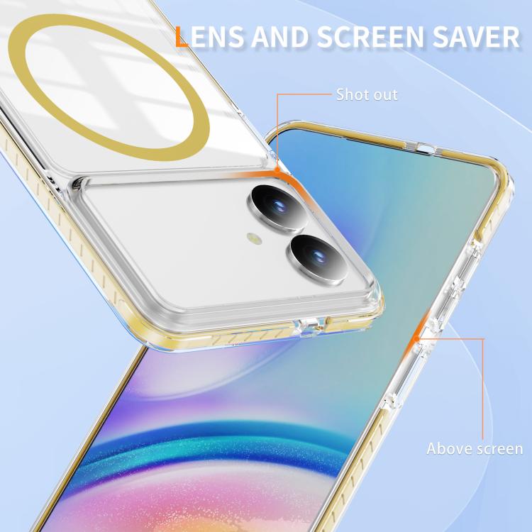 For Samsung Galaxy S26 Edge 5G Crystal Shield Clear Magnetic Acrylic Hybrid TPU Phone Case