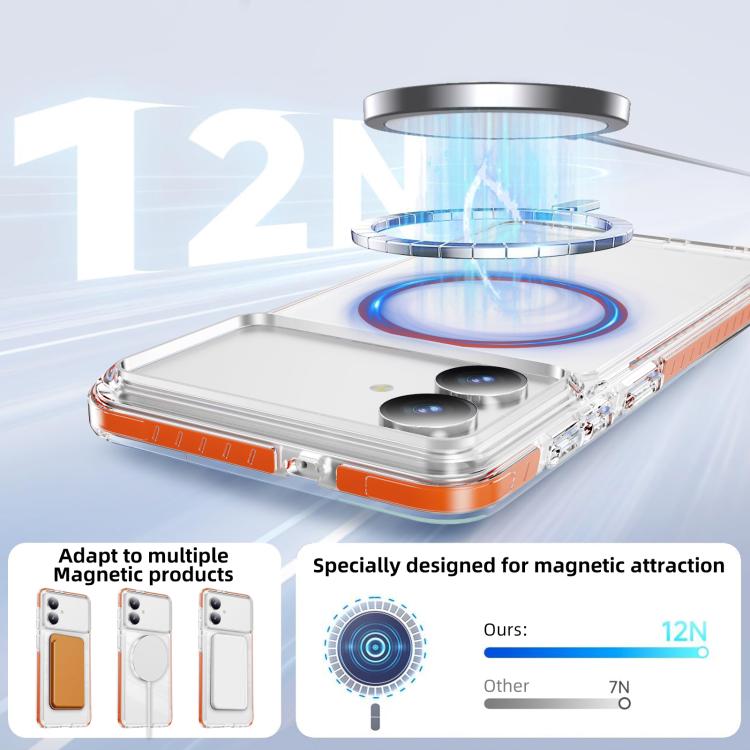 For Samsung Galaxy S26 Edge 5G Crystal Shield Clear Magnetic Acrylic Hybrid TPU Phone Case