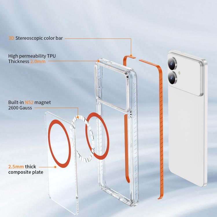 For Samsung Galaxy S26 Edge 5G Crystal Shield Clear Magnetic Acrylic Hybrid TPU Phone Case