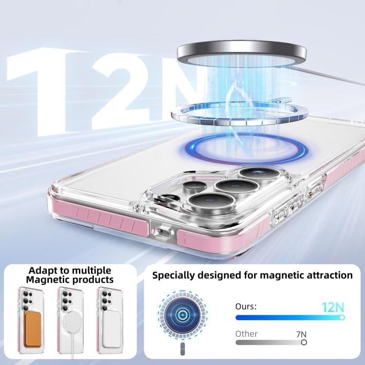 For Samsung Galaxy S26 Ultra 5G Crystal Shield Clear Magnetic Acrylic Hybrid TPU Phone Case