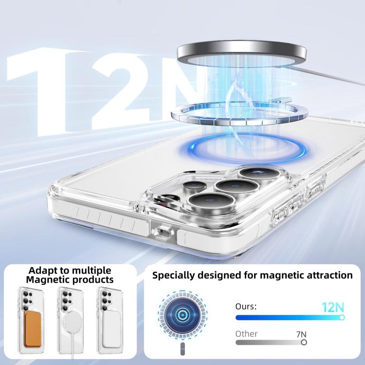 For Samsung Galaxy S26 Ultra 5G Crystal Shield Clear Magnetic Acrylic Hybrid TPU Phone Case