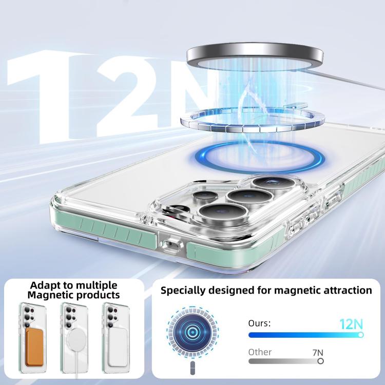 For Samsung Galaxy S26 Ultra 5G Crystal Shield Clear Magnetic Acrylic Hybrid TPU Phone Case