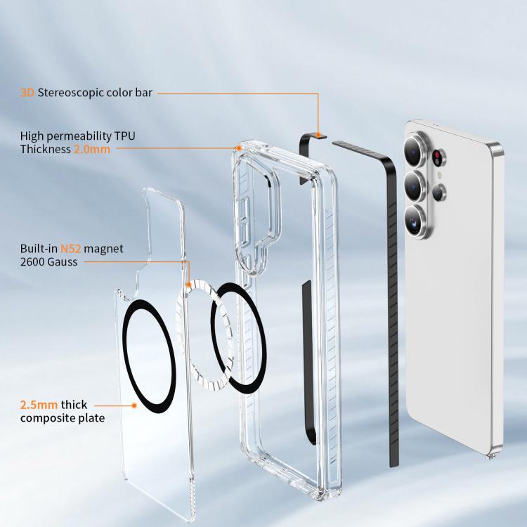 For Samsung Galaxy S26 Ultra 5G Crystal Shield Clear Magnetic Acrylic Hybrid TPU Phone Case