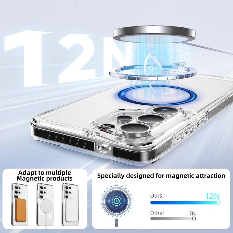 For Samsung Galaxy S26 Ultra 5G Crystal Shield Clear Magnetic Acrylic Hybrid TPU Phone Case