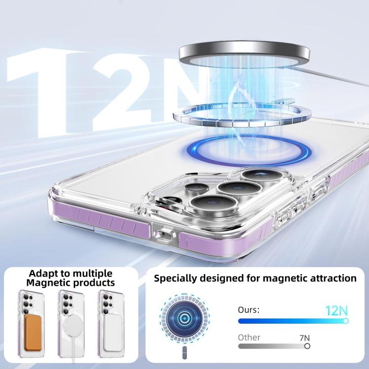 For Samsung Galaxy S26 Ultra 5G Crystal Shield Clear Magnetic Acrylic Hybrid TPU Phone Case