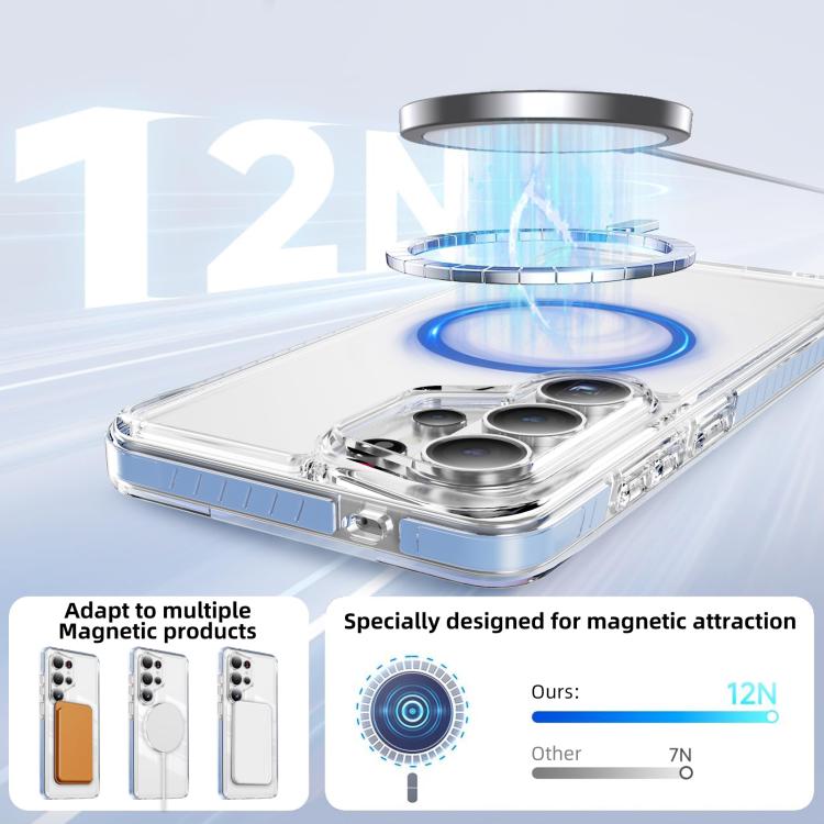 For Samsung Galaxy S26 Ultra 5G Crystal Shield Clear Magnetic Acrylic Hybrid TPU Phone Case