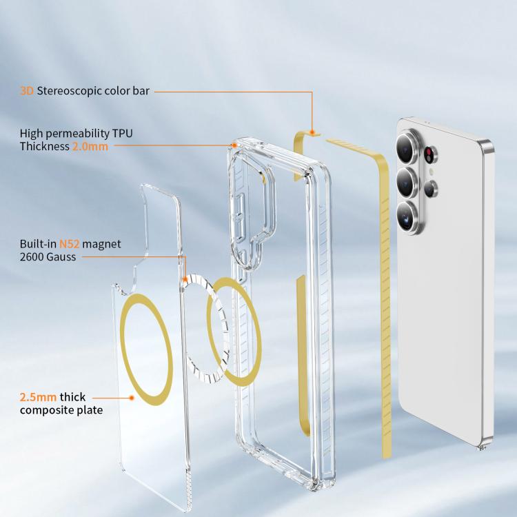 For Samsung Galaxy S26 Ultra 5G Crystal Shield Clear Magnetic Acrylic Hybrid TPU Phone Case