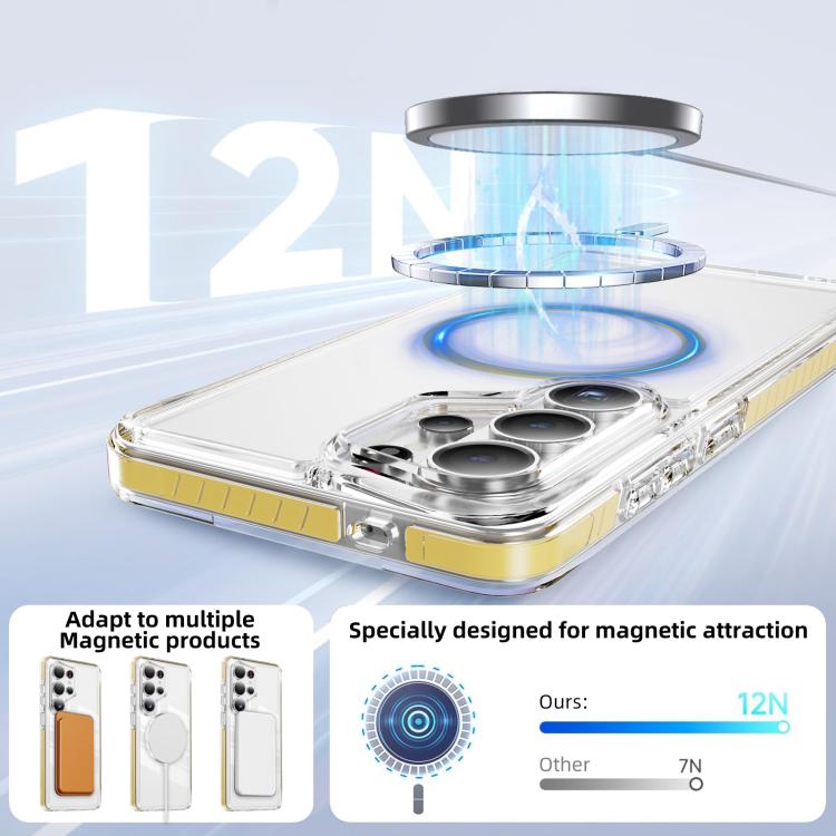 For Samsung Galaxy S26 Ultra 5G Crystal Shield Clear Magnetic Acrylic Hybrid TPU Phone Case
