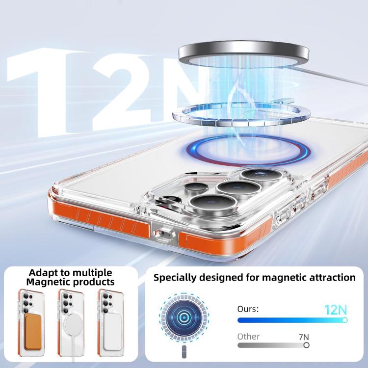 For Samsung Galaxy S26 Ultra 5G Crystal Shield Clear Magnetic Acrylic Hybrid TPU Phone Case