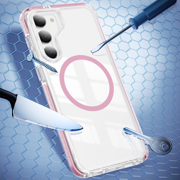 For Samsung Galaxy S23 5G Crystal Shield Clear Magnetic Acrylic Hybrid TPU Phone Case