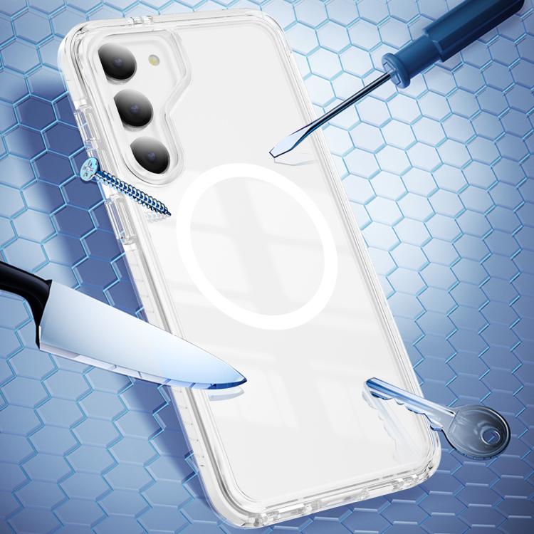 For Samsung Galaxy S23 5G Crystal Shield Clear Magnetic Acrylic Hybrid TPU Phone Case