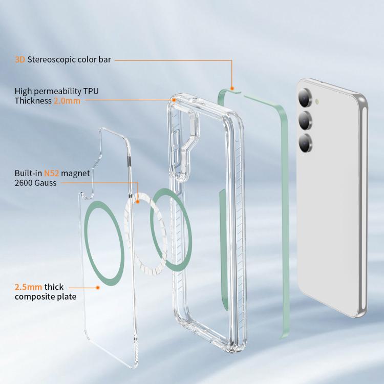 For Samsung Galaxy S23 5G Crystal Shield Clear Magnetic Acrylic Hybrid TPU Phone Case