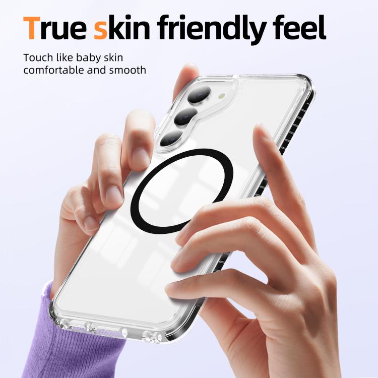 For Samsung Galaxy S23 5G Crystal Shield Clear Magnetic Acrylic Hybrid TPU Phone Case